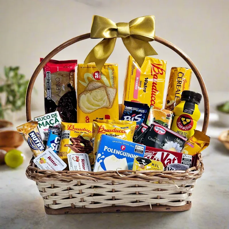 Cesta de presente com produtos brasileiros para entrega surpresa em São Paulo