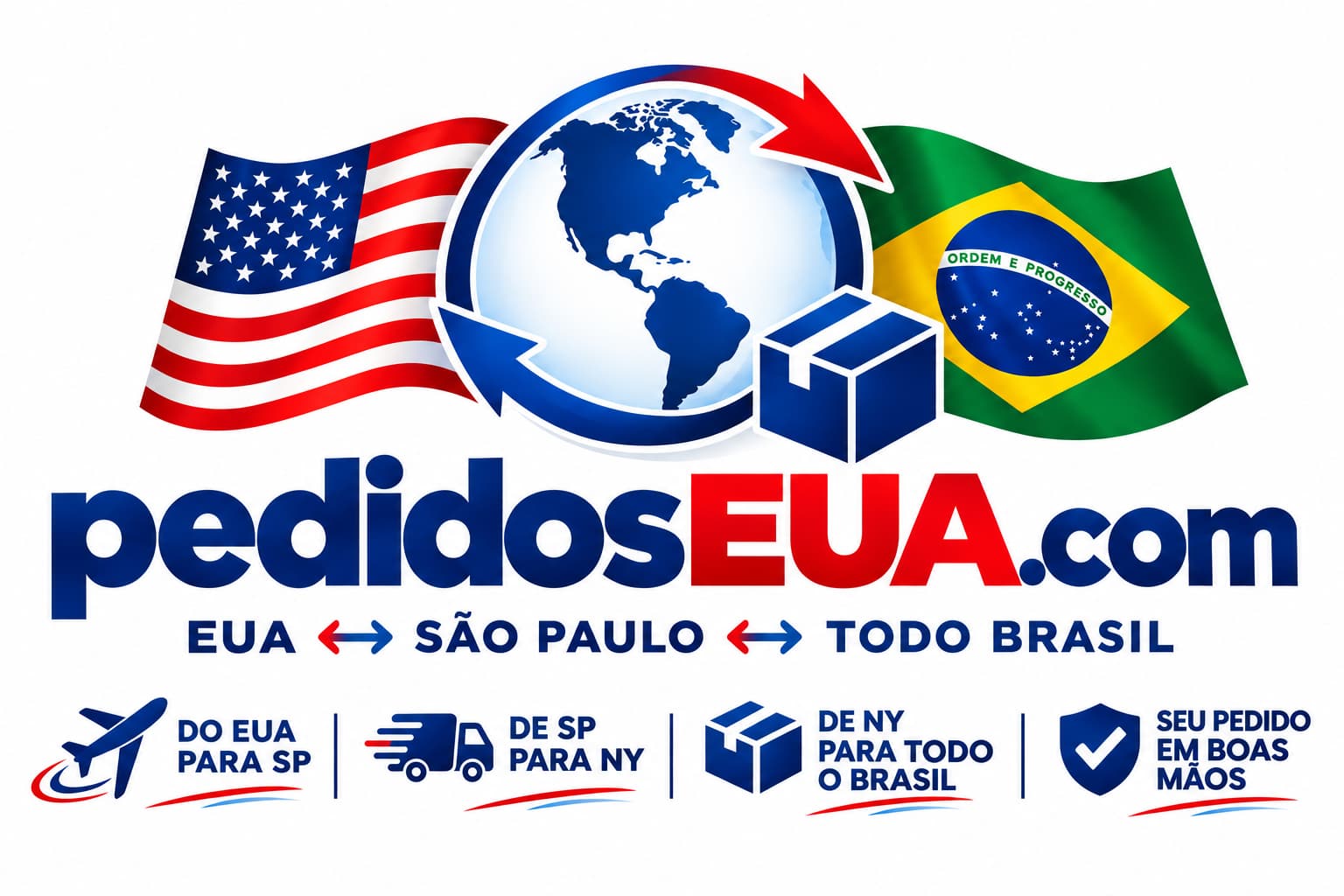 Logo Pedidos EUA - envios entre EUA, São Paulo e todo o Brasil